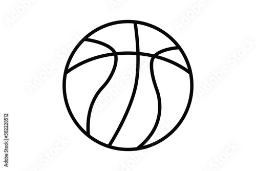 Basketball icon illustration. icon related to sport. outline icon style. Simple vector design editable