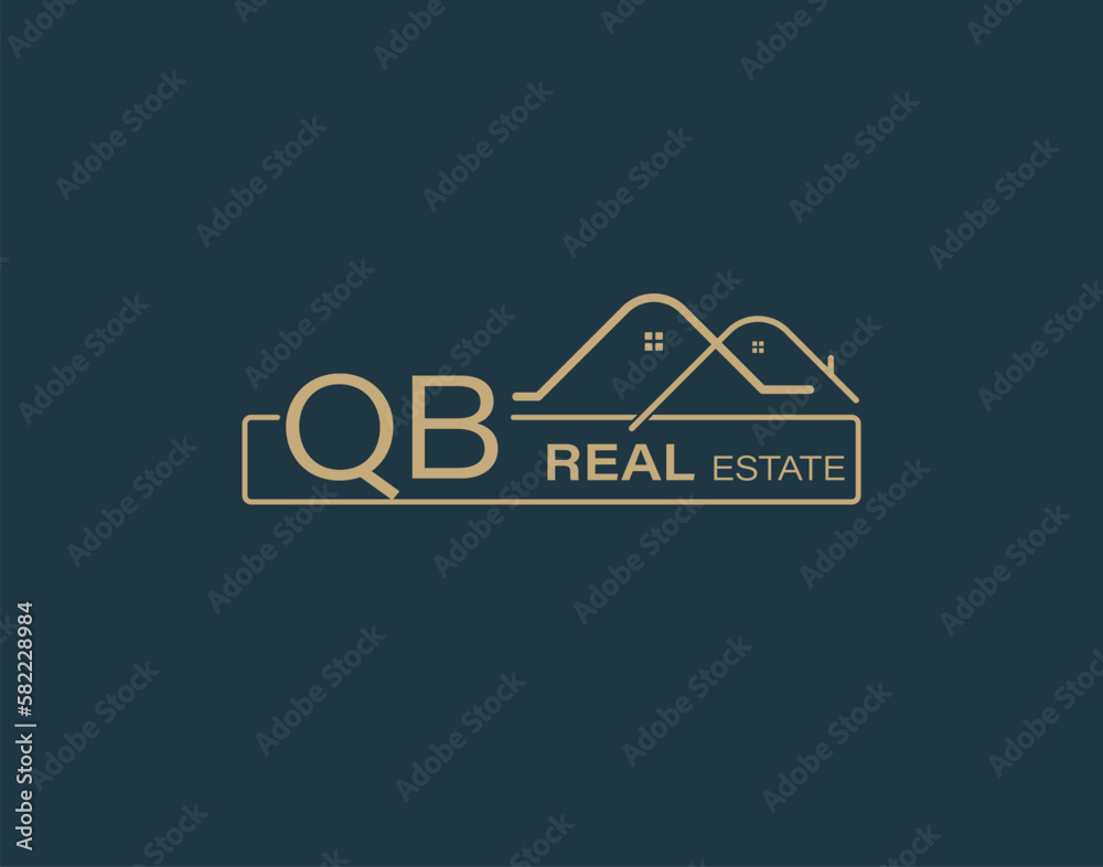 QB Real Estate & Consultants Logo Design Vectors images. Luxury Real Estate Logo Design