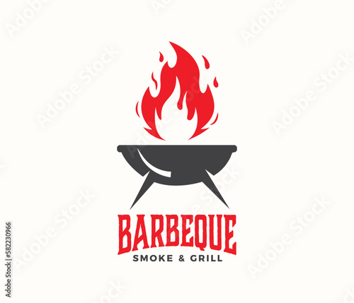 Barbecue logo food or grill logo design 