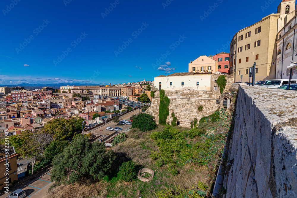 Jewish Ghetto and Bastione di Santa Croce in Cagliari. Sardinia, Italy
