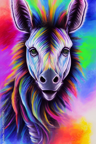 Zebra Colorful Abstract Art
