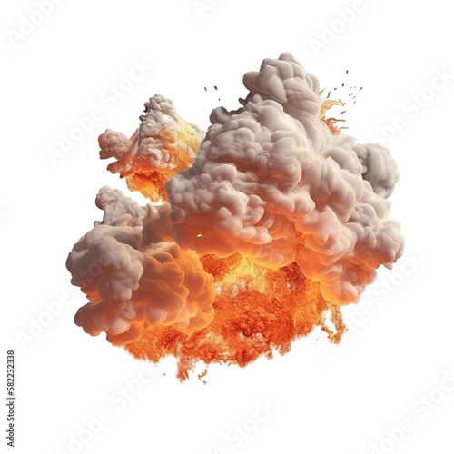 explosion fire and flames with transparent background