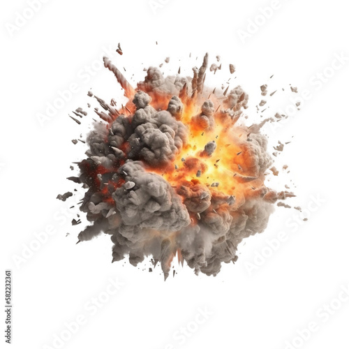 explosion fire and flames with transparent background
