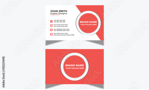 
Minimal Modern Corporate and Creative Business Card Design Template Double-sided -Horizontal Name Card Simple and Clean Visiting  Card Vector illustration Colorful Business Card
