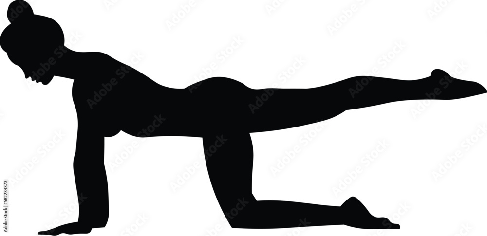 Black and White Cartoon Illustration Vector of a Woman in Yoga Pose Black and White Cartoon Illustration Vector of a Woman in Yoga Pose
