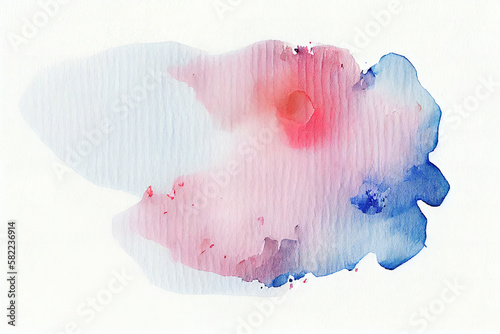 Abstract gradient colorful watercolor background on white paper texture. Generative Ai