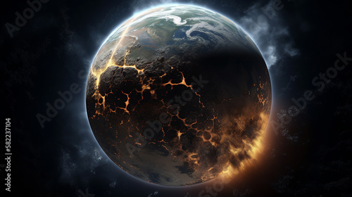 armageddon  apocalypse  nuclear war  explosion  explode  fire  flame  nuke  earth  planet  globe  space  world  map  global  blue  sphere  night  3d  sun  universe  astronomy  generative  ai