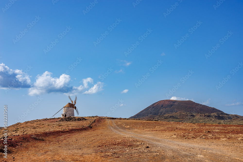 Reconstructed old mills near the village of Villaverde on the island of Fuerteventura Reconstructed old mills near the village of Villaverde on the island of Fuerteventura