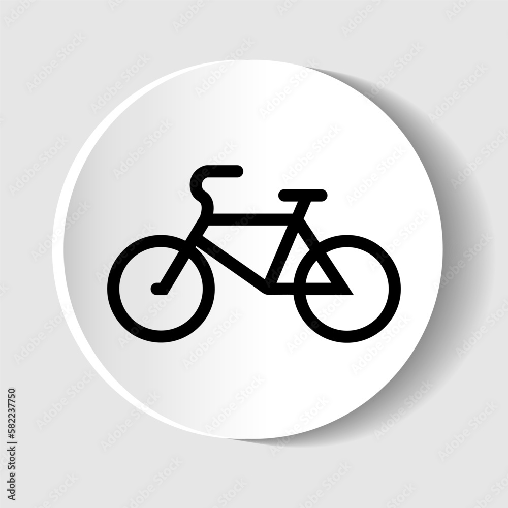 Bike vector icon, flat design button for web design and mobile phone applications Bike vector icon, flat design button for web design and mobile phone applications