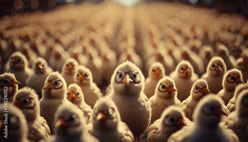 Chicken farm, eggs, meat, free-range, entrepreneurship, innovation, marketing, milion chickens, lot os chickens, GENERATIVE AI
