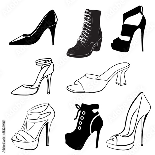 set of female shoes