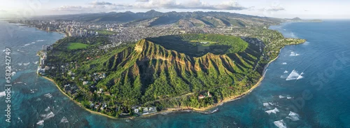Panel kuchenny z motywem Diamond Head crater in Oahu