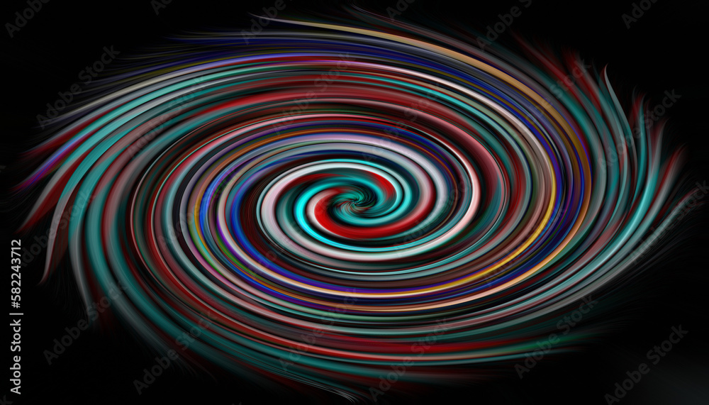 abstract multicolor spiral wave motion illustration on black background abstract multicolor spiral wave motion illustration on black background