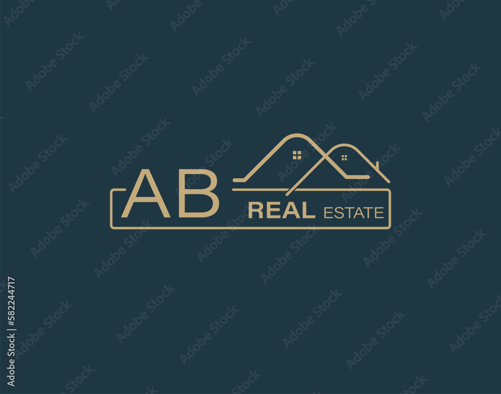 AB Real Estate & Consultants Logo Design Vectors images. Luxury Real Estate Logo Design