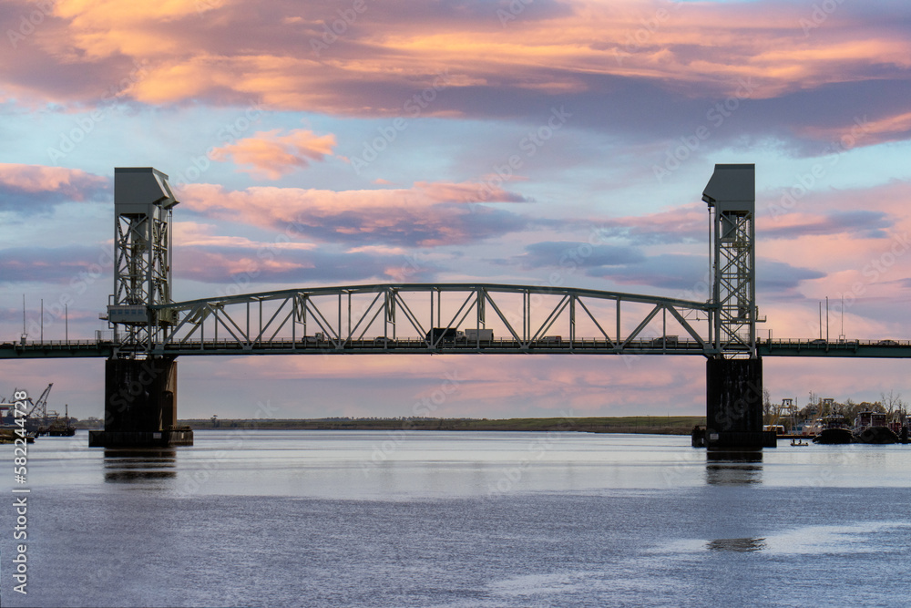 bridge over the river at sunset StockFoto Adobe Stock