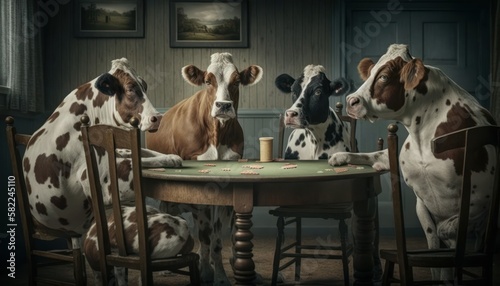 Cows playing poker has become a popular and amusing image that captures the spirit of creativity, strategy, and humor, drawing audiences from all walks of life. GENERATIVE AI