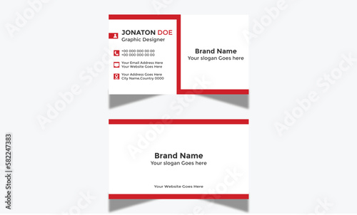 Modern Corporate and Creative Business Card Design Template Double-sided -Horizontal Name Card Simple and Clean Visiting  Card Vector illustration Colorful Business Card
