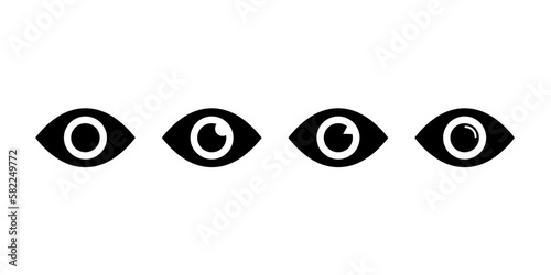 Eye line icon set. Open eyes set. differenf flat designe
