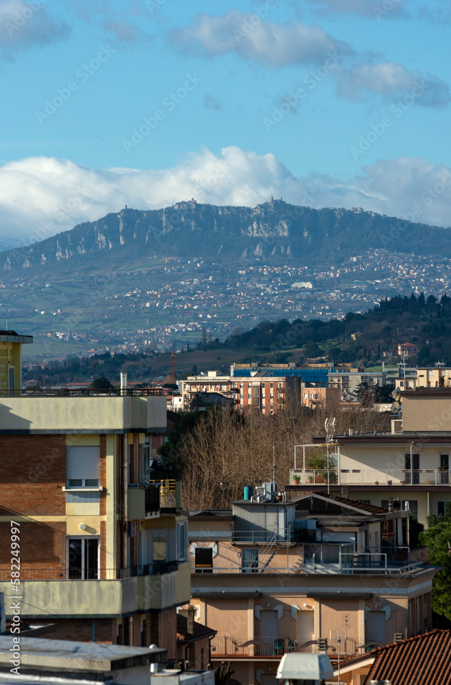 Titano mount seen from the city of Rimini