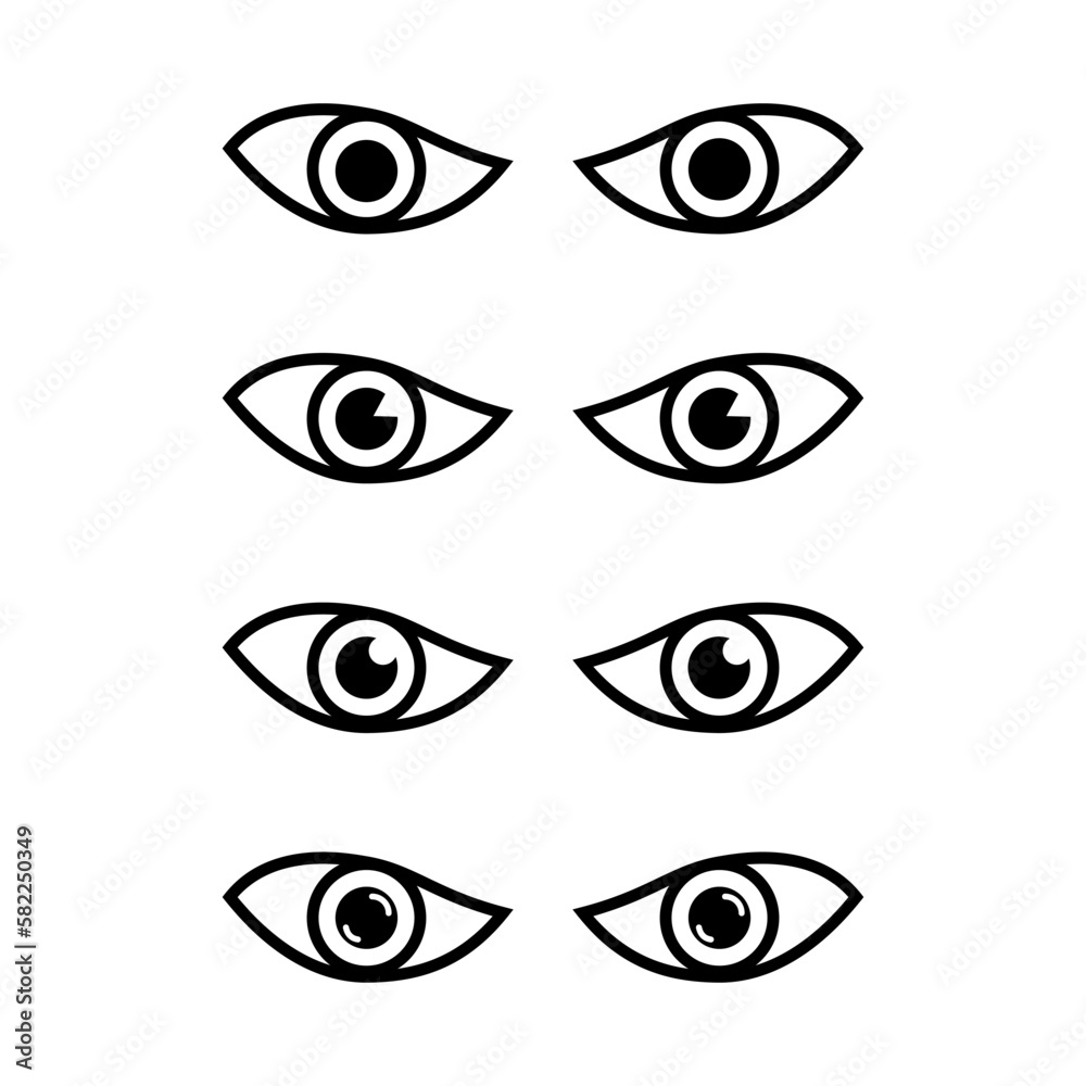 Woman eyes collection in different emotions. Black and white easy editable vector illustration. Woman eyes collection in different emotions. Black and white easy editable vector illustration.