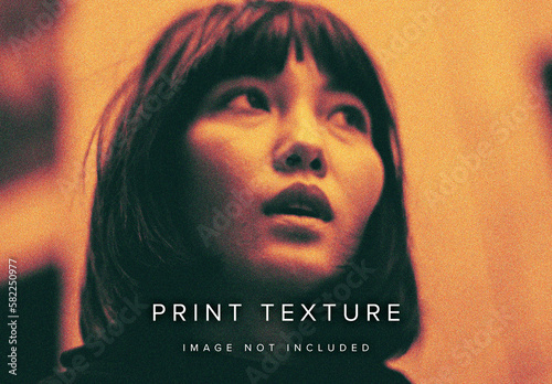 Halftone Print Texture Image Effect Mockup