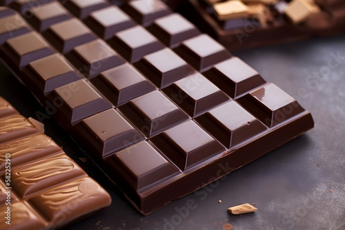 Delicious half dark chocolate bar easter chocolate cubes