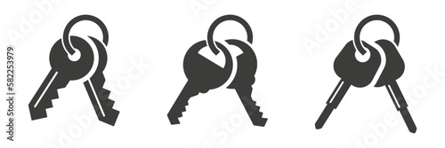 Key icons. Bunch of keys icon set. Vector isolated illustration.