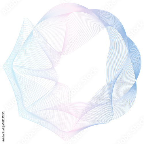 Abstract pink and blue circle wave frame background. Vector illustration.	