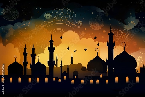 silhouette of mosque