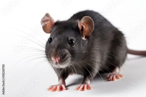isolated rat against a white background. Generative AI