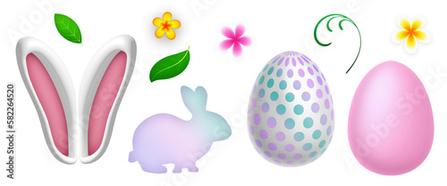Easter elements bunny with eggs for design
