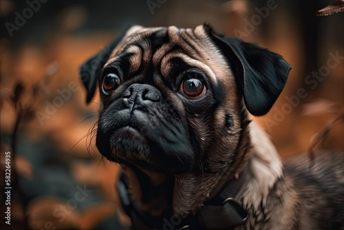 adorable canine with stunning eyes. Generative AI © AkuAku
