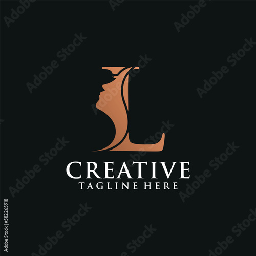 Letter eyelashes logo beauty icon design