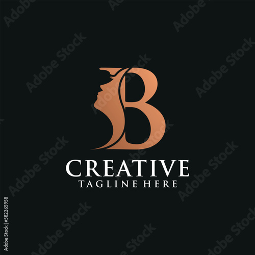 Letter eyelashes logo beauty icon design