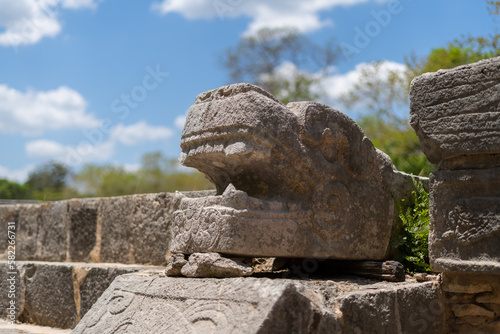 Jaguar Head at Chichen Itza photo