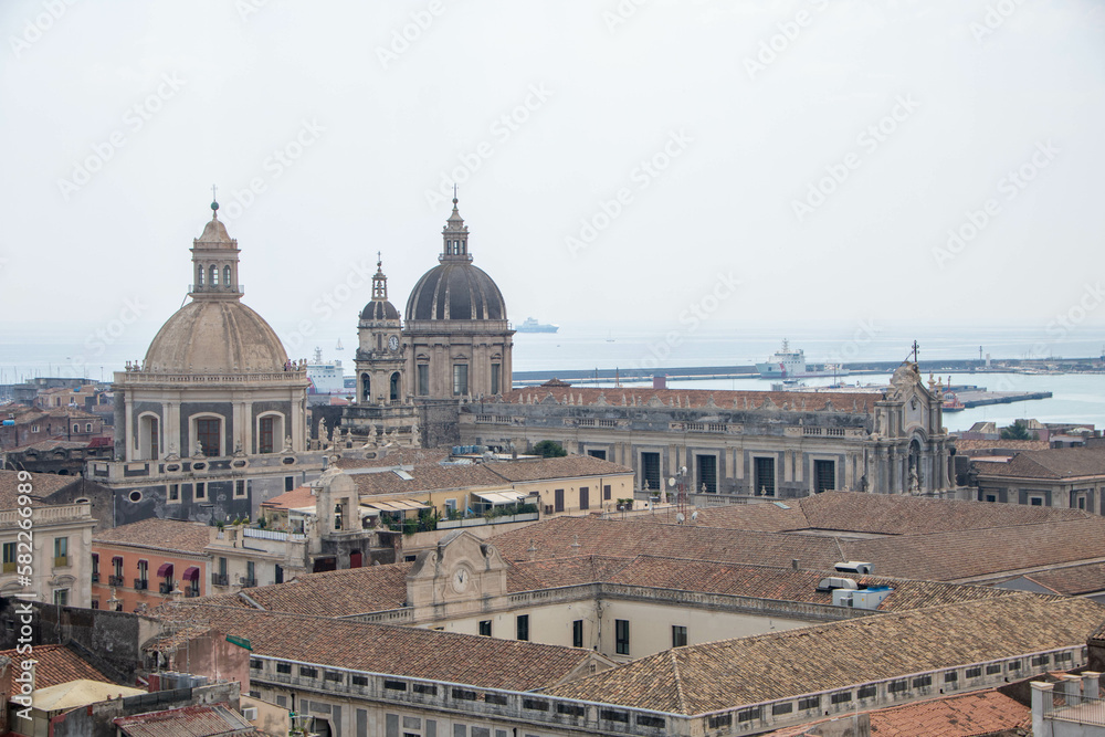 aerial view of Catania historical center
