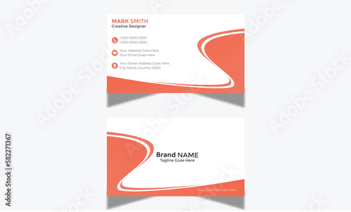 Modern Business and Creative Card Design Template Double - Sided Horizontal Name Card Simple and Professional visiting Card  © Emon