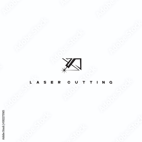 
The illustration consists of a laser cutting nozzle in the form of a symbol or logo. Laser cutting engraving.