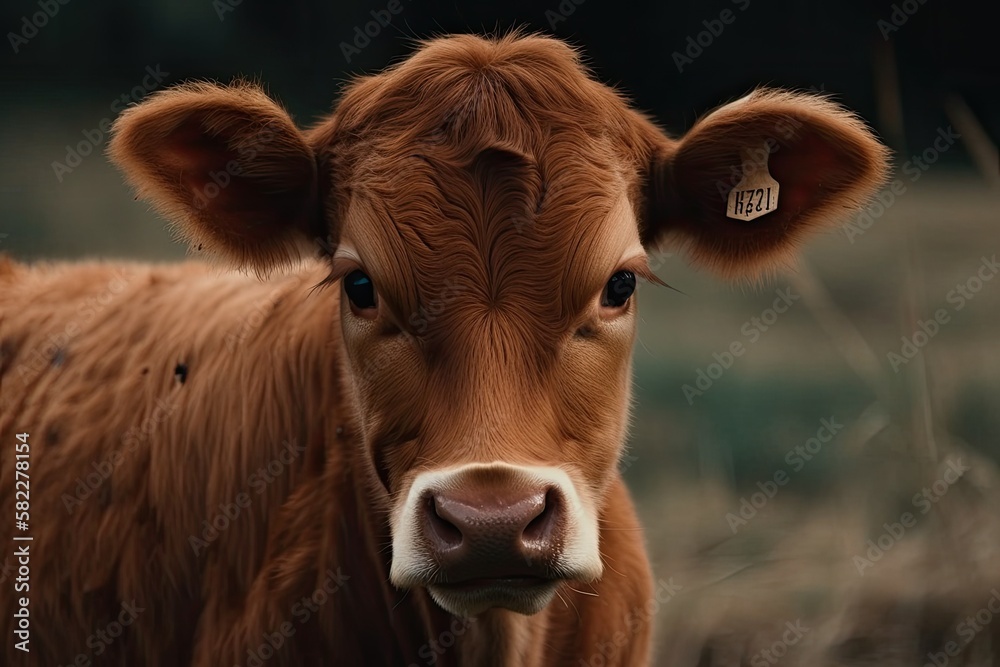 a picture of a young cow. Generative AI a picture of a young cow. Generative AI