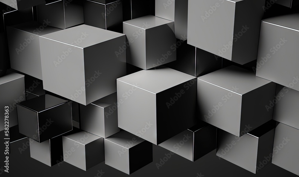 a bunch of cubes that are stacked together in a pattern on a black background with a black background and white background with a black background. generative ai a bunch of cubes that are stacked together in a pattern on a black background with a black background and white background with a black background. generative ai