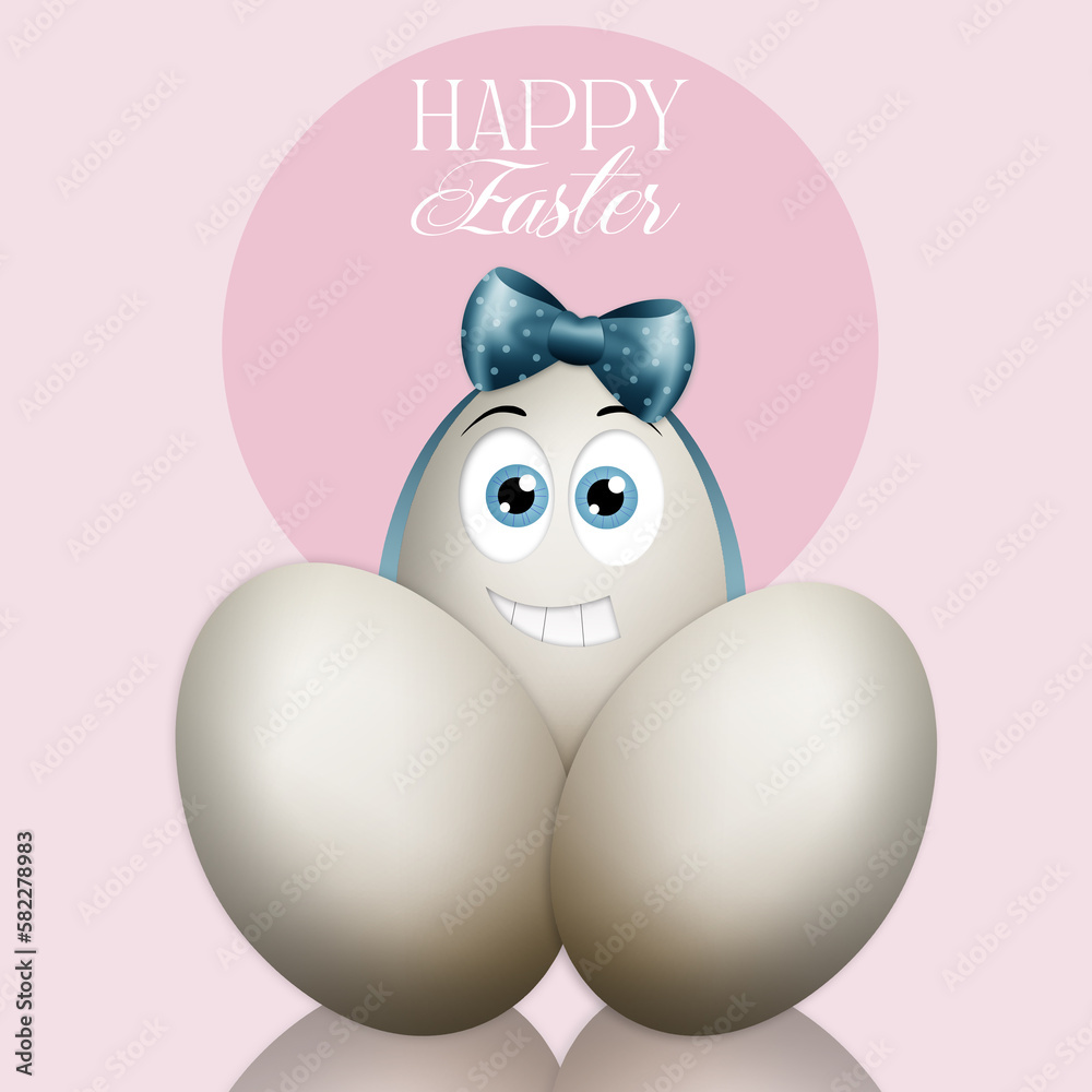 an illustration of funny Eggs for Happy Easter