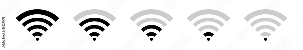 Wi-Fi vector symbol. Internet connection sign. Wireless icon. Wi-Fi illustration set. Wi-Fi vector symbol. Internet connection sign. Wireless icon. Wi-Fi illustration set.