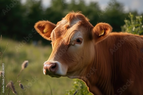 picture of a cow. Generative AI © AkuAku