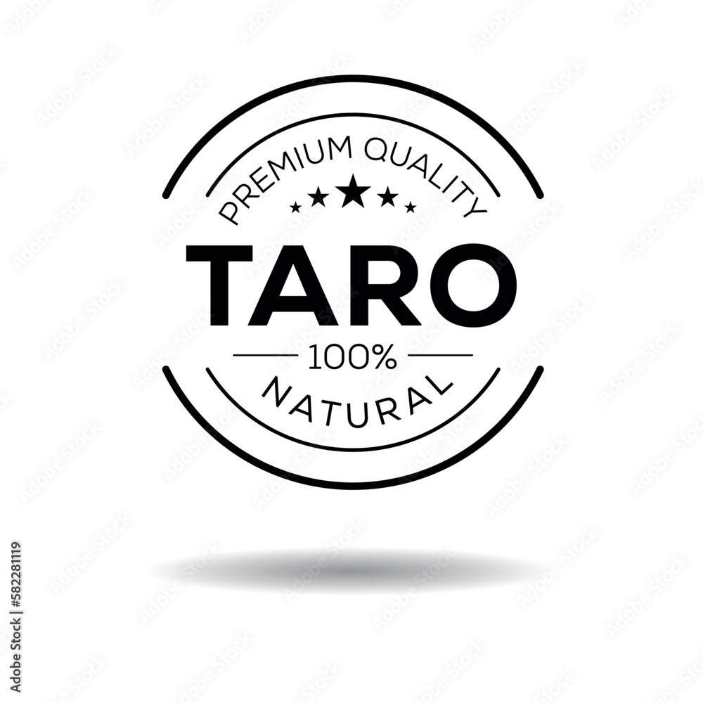 Creative (Taro), Taro label, vector illustration.