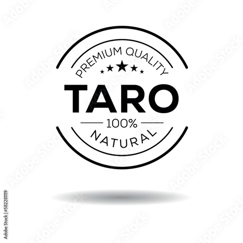 Creative (Taro), Taro label, vector illustration.