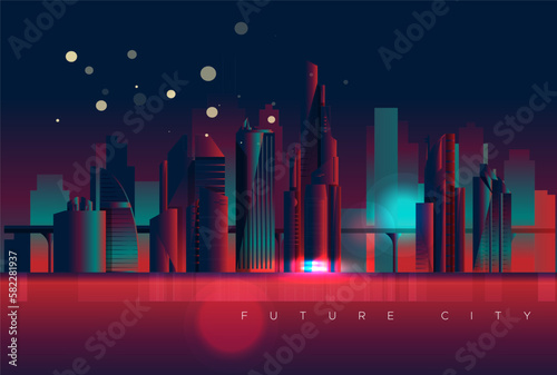 Futuristic City Building Skyline - Stock Illustration © Design Praxis