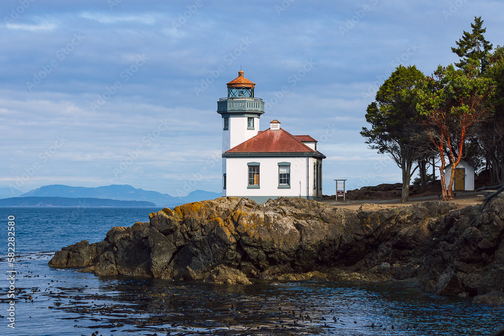 Lighthouse in the San Juanas off of the coast of Washington State