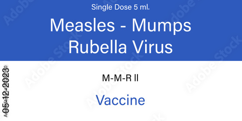 Measles Mumps Rubella (MMR) vaccine label design photo