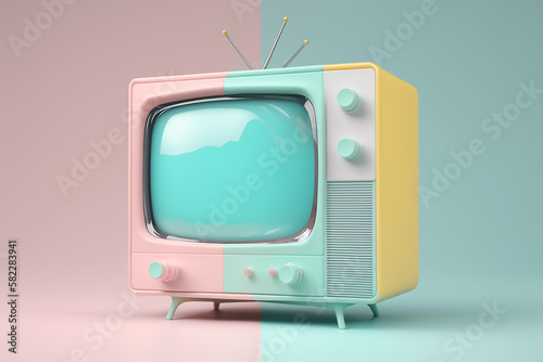 beautiful television 3d render. Generative AI