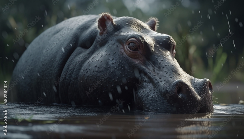 big hippopotamus swimming in the water and out in the sun big hippopotamus swimming in the water and out in the sun